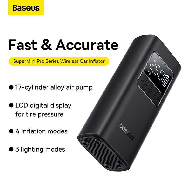 Baseus Inflator Super Mini Pro Series 4000mAh Wireless Car Tire Pumper