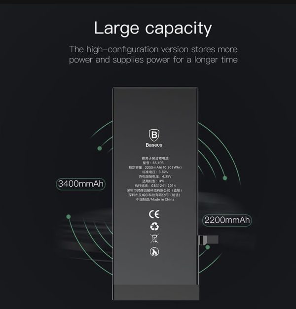 Baseus iPhone 6s Plus 3400MAH High capacity  Original battery - Image 6