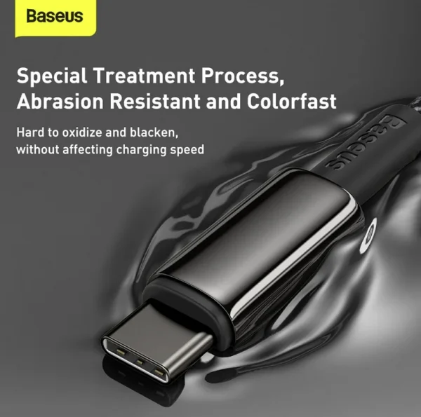 Baseus CATWJ-A01 Tungsten Gold Fast Charging Data Cable Type-C to Type-C 100W 2m Black - Image 2