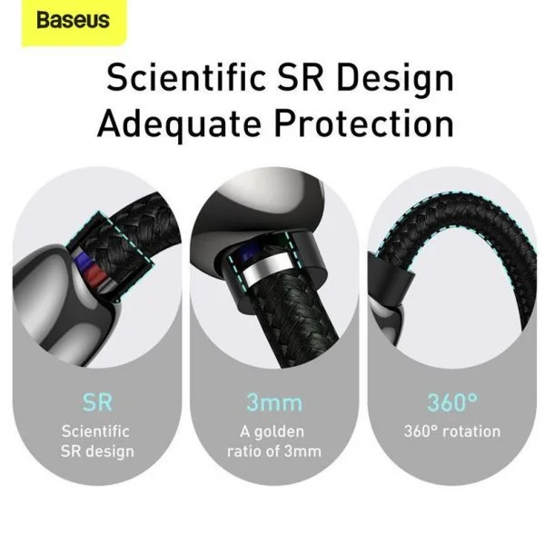 Baseus Display Fast Charging Data Cable Type-C to Type-C 100W 1m Black CATSK-B01 - Image 7