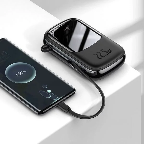 Baseus Qpow Digital Display quick charging power bank 20000mAh 22.5W  With Type-C Cable  Black PPQD-I01 - Image 3