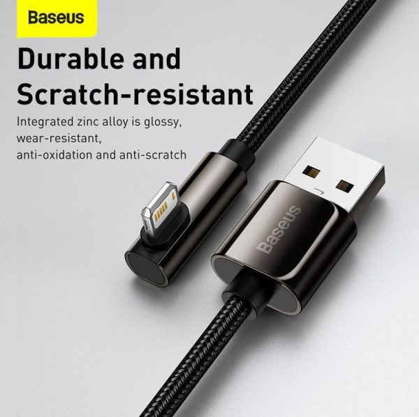 Baseus CALCS-01 Legend Series Elbow Fast Charging Data Cable USB to iP 2.4A 1m Black - Image 6