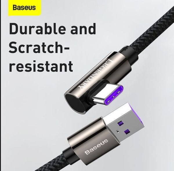 Baseus CACS000409 Legend Series Elbow Fast Charging Data Cable USB to Type-C 66W 1m Red - Image 2