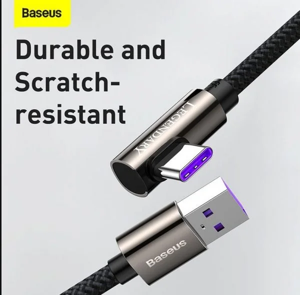 Baseus CACS000409 Legend Series Elbow Fast Charging Data Cable USB to Type-C 66W 1m Red - Image 2