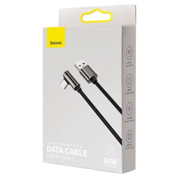 Baseus CATCS-C01 Legend Series Elbow Fast Charging Data Cable USB to Type-C 66W 2m Black - Image 5