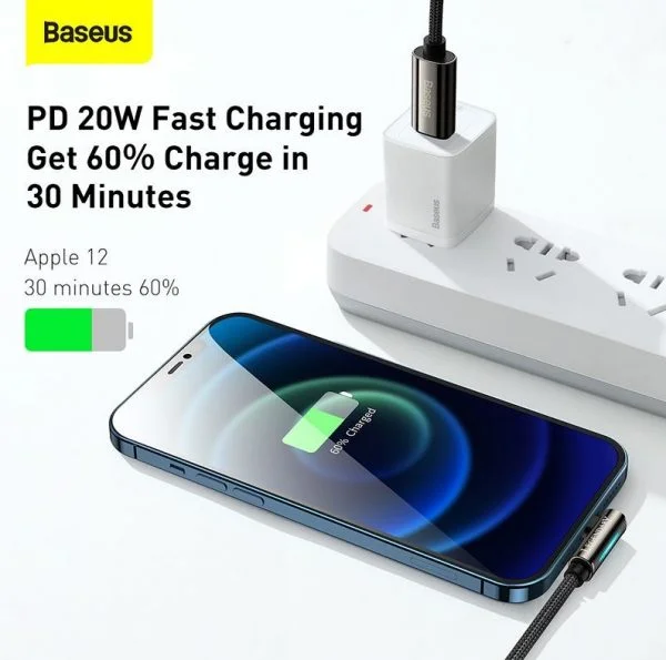 Baseus CATLCS-01 Legend Series Elbow Fast Charging Data Cable Type-C to Lightning For Iphone PD 20W 1m Black - Image 3