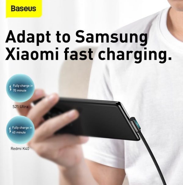  Baseus Legend Series Elbow Fast Charging Data Cable Type-C to Type-C 100W 2m Blue - Image 4