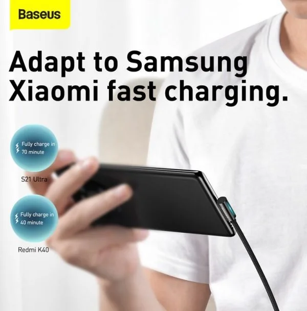  Baseus Legend Series Elbow Fast Charging Data Cable Type-C to Type-C 100W 2m Blue - Image 4