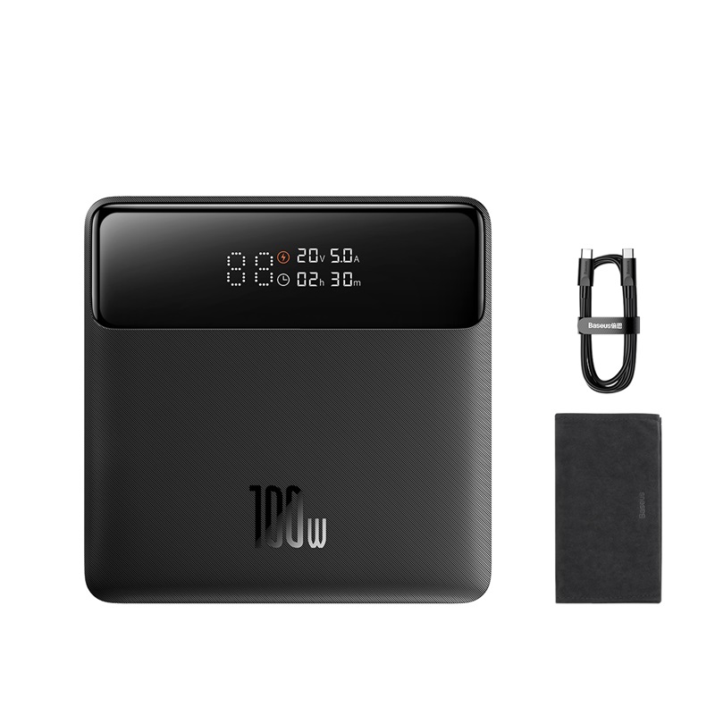 Baseus Power Bank Blade Digital Display Fast Charging Power Bank HD Edition 20000mAh 100W Black For Mobile laptop 3 Months Replacement Warranty 14