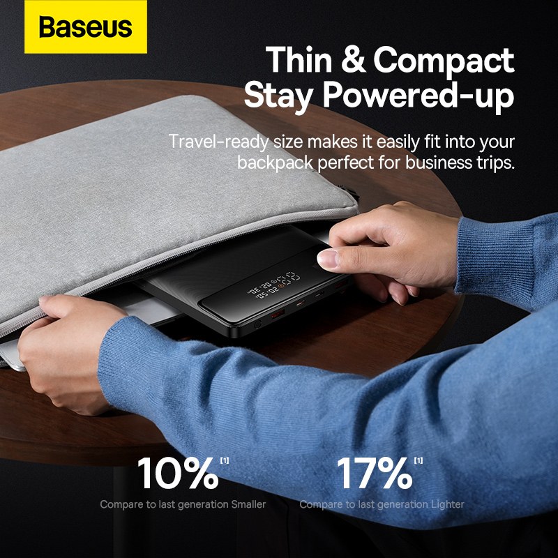 Baseus Power Bank Blade Digital Display Fast Charging Power Bank HD Edition 20000mAh 100W Black For Mobile laptop 3 Months Replacement Warranty 16