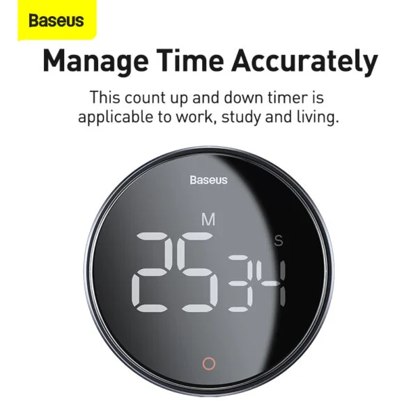 Baseus heyo rotation countdown timer Pro Dark grey FMDS000013 - 3 Months replacement Warranty - Image 3
