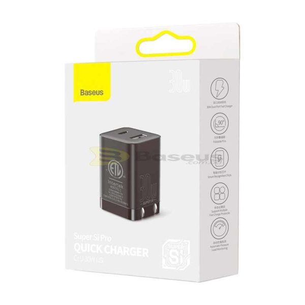 Baseus 30W Quick Charger Super Si Pro  C+U  CN Black CCSUPP-C01 -3 Months Replacement Warranty - Image 3