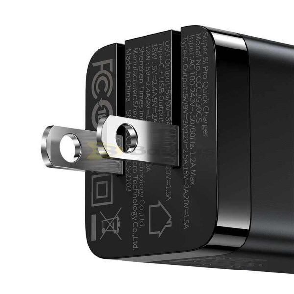 Baseus Super Si Pro Quick Charger C+U 30W US Black CCSUPP-D01 -3 Months Replacement Warrantymanage stock - Image 5