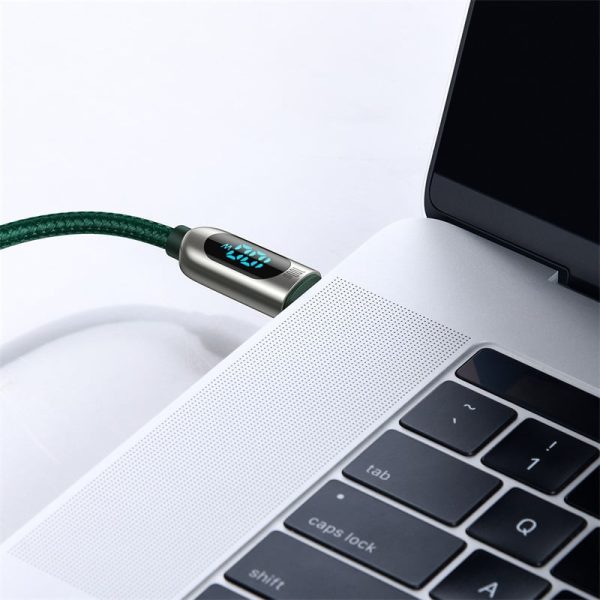BASEUS Display Fast Charging Data Cable Type-C to Type-C 100W 2m - Green CATSK-C06 - Image 9