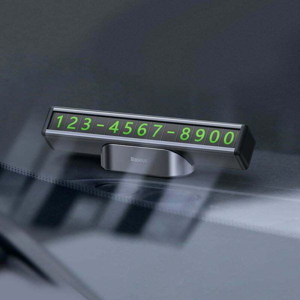 BASEUS Square Bar Temporary Parking Number Plate Phone Number Holder with Base Black CNFT000001 - Image 11