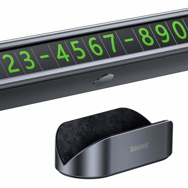 BASEUS Square Bar Temporary Parking Number Plate Phone Number Holder with Base Black CNFT000001 - Image 10