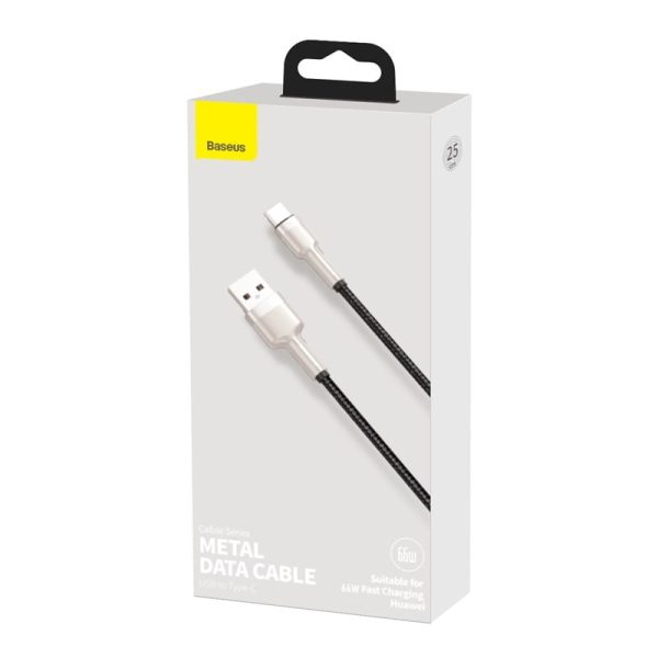 Baseus Cafule Series Metal power bank  Short Data  Cable  USB to Type-C 66W 0.25m  Black CAKF000001 - Image 14