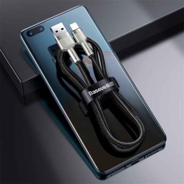 Baseus Cafule Series Metal power bank  Short Data  Cable  USB to Type-C 66W 0.25m  Black CAKF000001 - Image 3