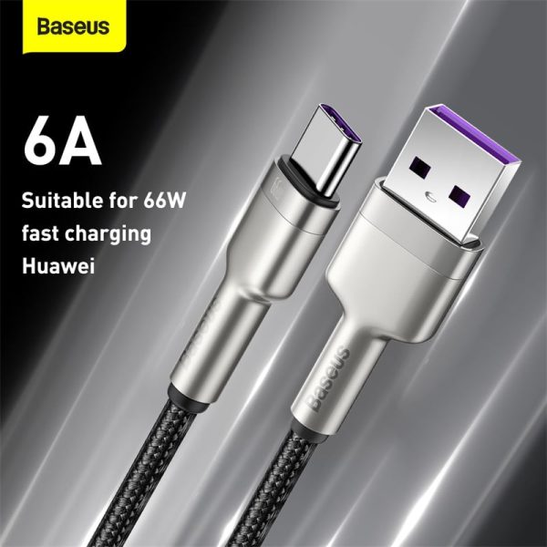 Baseus Cafule Series Metal power bank  Short Data  Cable  USB to Type-C 66W 0.25m  Black CAKF000001 - Image 11
