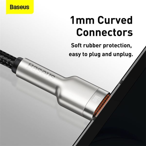 Baseus Cafule Series Metal power bank  Short Data  Cable  USB to Type-C 66W 0.25m  Black CAKF000001 - Image 10