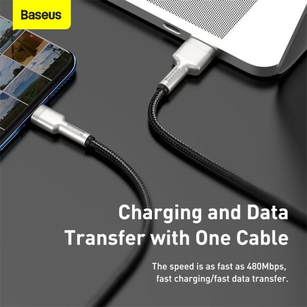 Baseus Cafule Series Metal power bank  Short Data  Cable  USB to Type-C 66W 0.25m  Black CAKF000001 - Image 8