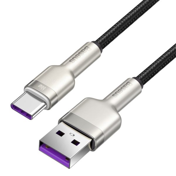 Baseus Cafule Series Metal power bank  Short Data  Cable  USB to Type-C 66W 0.25m  Black CAKF000001 - Image 5