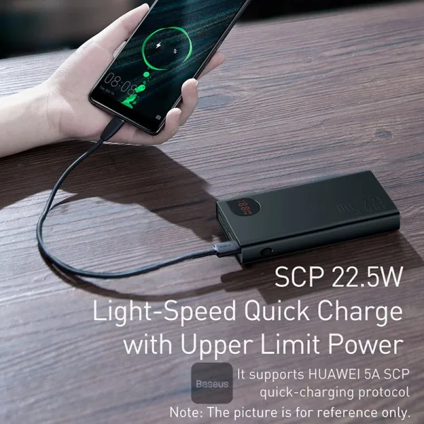 Baseus Adaman Metal Digital Display Quick Charge Power Bank 10000mAh 22.5W Black PPAD000001 - Image 5
