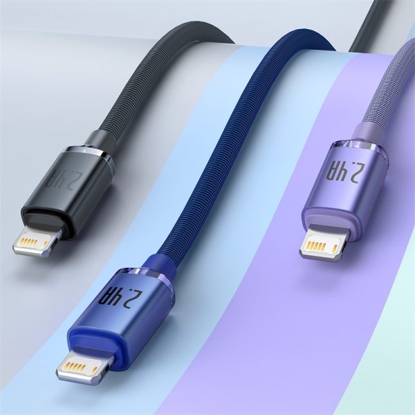 Baseus Crystal Shine Series 2.4A Fast Charging USB to Lightning For Iphone Data Cable  1.2m Black CAJY000001 - Image 6