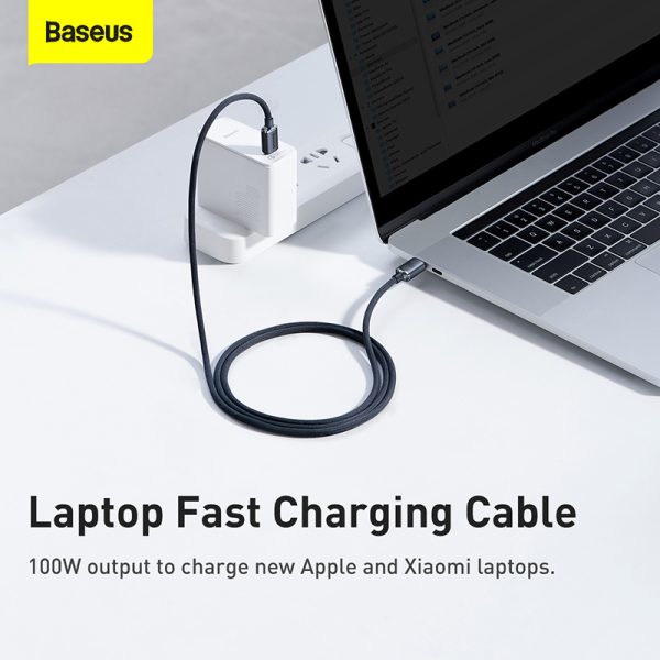Baseus Type-C to Type-C 100W Crystal Shine Series Fast Charging Data Cable  1.2m Black CAJY000703 - Image 4