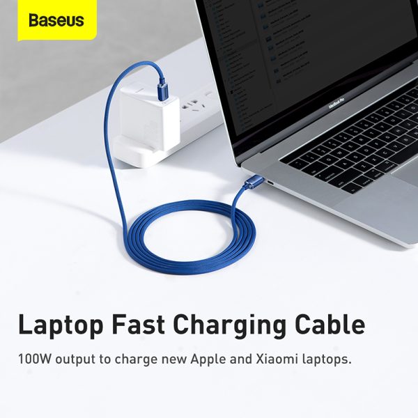 Baseus Type-C to Type-C 100W Crystal Shine Series Fast Charging Data Cable 1m Blue CAJY000603 - Image 6