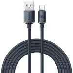 Baseus USB to Type-C 100W Crystal Shine Series Fast Charging Data Cable 1.2m Black CAJY000401 - Image 2