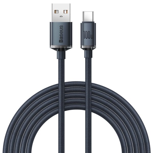 Baseus USB to Type-C Crystal Shine Series Fast Charging Data Cable100W 2m Black CAJY000501 - Image 5
