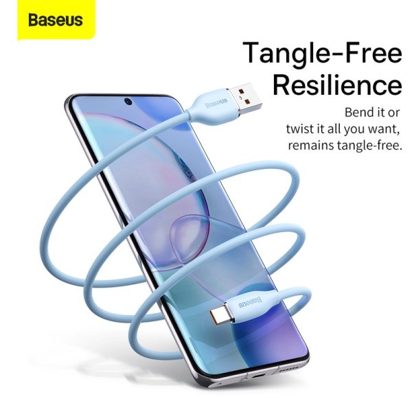 Baseus Type-C 100W USB  Jelly Liquid Silica Gel Fast Charging Data Cable 1.2m Blue CAGD010003 - Image 2