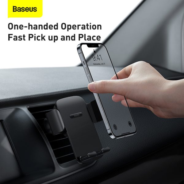 Baseus Car Mount Holder Easy Control Pro Clamp Air Outlet Version Black SUYK010101 - Image 4