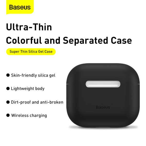 Baseus Apple Air Pods 2021 Case Super Thin Silica Gel Black WIAPPOD-CBZ01 - Image 2