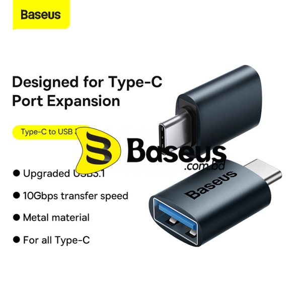 Baseus Ingenuity Series Mini OTG Adaptor Type-C to USB-A 3.1 Black