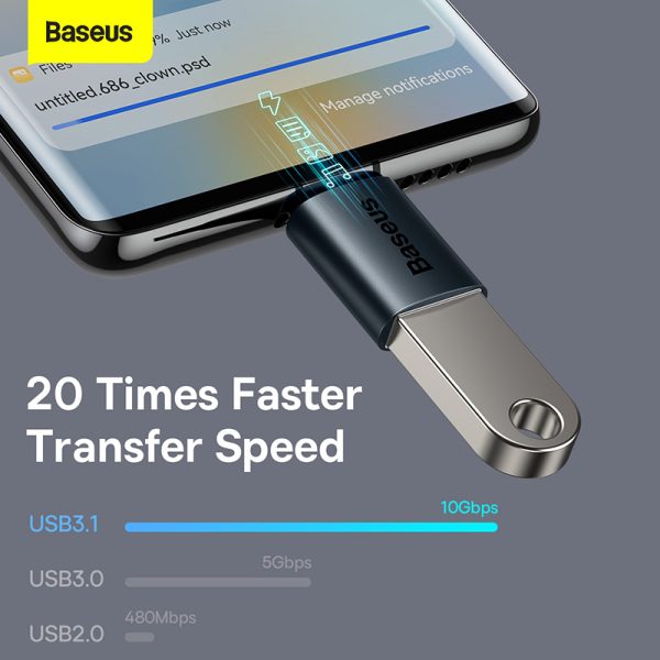 Baseus Ingenuity Series Mini OTG Adaptor Type-C to USB-A 3.1 Black
