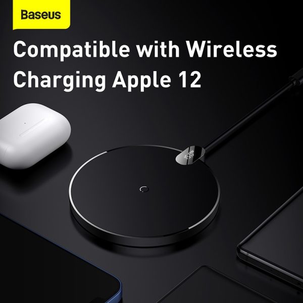 Baseus Wireless Charger Digital LED Display Gen 2 15W Black CCED000001 - Image 6