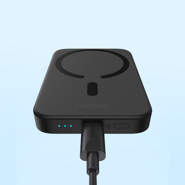 Baseus Power bank PPCX020001 6000mAh  Magnetic Wireless Charging  20W  With 50cm Type-c to Type-c Cable Black - Image 5