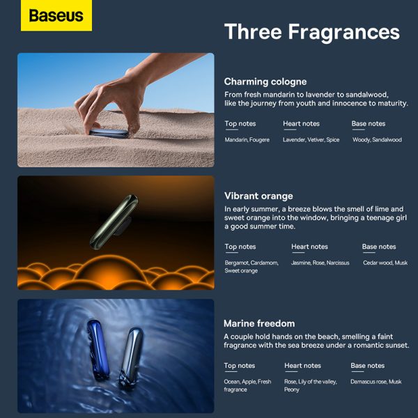 Baseus Graceful Car Fragrance Metal Car Air Freshener 120 Days Long-lasting Scent CNZX000014 Dark Tarnish - Image 5