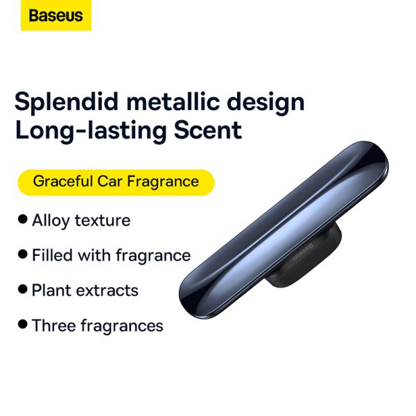 Baseus Graceful Car Fragrance Metal Car Air Freshener 120 Days Long-lasting Scent CNZX000014 Dark Tarnish - Image 1