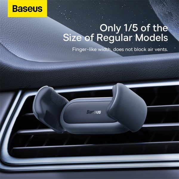 BASEUS Car Mobile Holder Steel Cannon 2 Air Outlet Car Mount Spring Clip Mobile Phone Holder - Black - Image 3