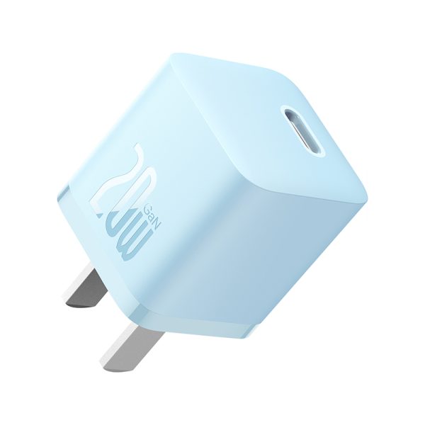 Baseus Charger 20W For Apple Iphone 14 13 12 11 Series GaN5 Fast Charger 1C  CN Set Type-C to iP PD 20W 1m Cable Sierra Blue  CCGN040103 - Image 2