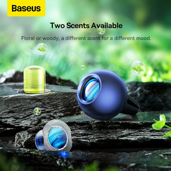 Baseus Air Freshener Graceful Car Fragrance Pro With 1xFloral Sicily 1x Wood Incense  - Ocean Blue   CNZX020003 - Image 2