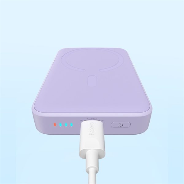 Baseus Magsafe 10000mAh Magnetic Wireless Fast Charge Power Bank 20W With 60W Type-C Cable  -Purple PPCX070005 - Image 6