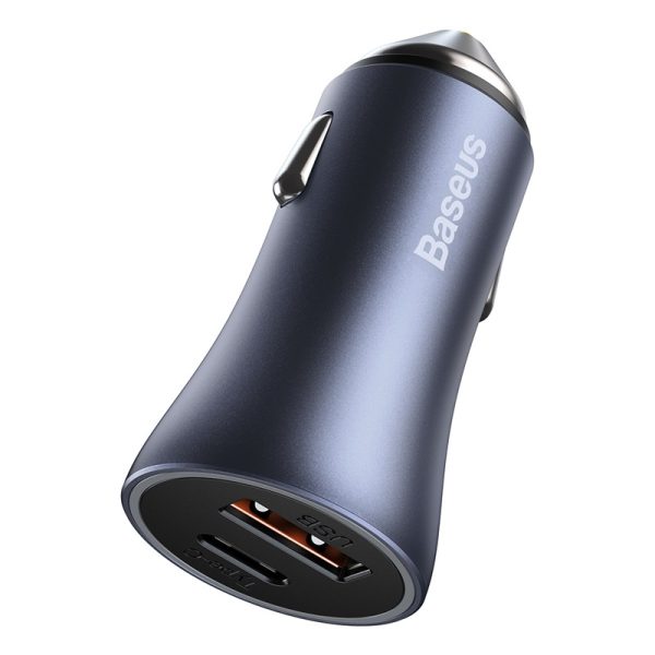Baseus Car Charger 40W Golden Contactor Pro Dual Fast Charger 1x Usb 1X Type- C  Dark Gray -CGJP020013 - Image 4