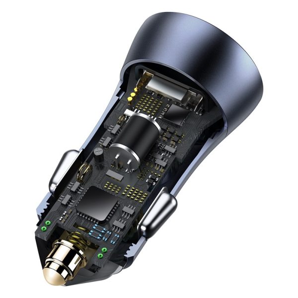 Baseus Car Charger 40W Golden Contactor Pro Dual Fast Charger 1x Usb 1X Type- C  Dark Gray -CGJP020013 - Image 3