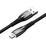 Baseus Cable For Iphone 5 6 7 8 9 X 11 12 13 14 Series Glimmer Series Fast Charging Data Cable USB to iP 2.4A 1m Black CADH000201 - Image 5