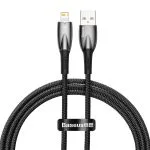 Baseus Cable For Iphone 5 6 7 8 9 X 11 12 13 14 Series Glimmer Series Fast Charging Data Cable USB to iP 2.4A 1m Black CADH000201 - Image 3
