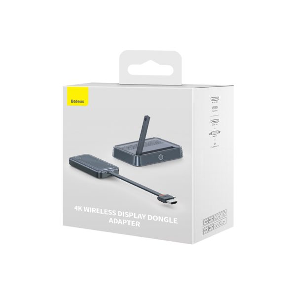 Baseus Display Dongle  4K Wireless  Adapter Grey WKGQ050013 - Image 2